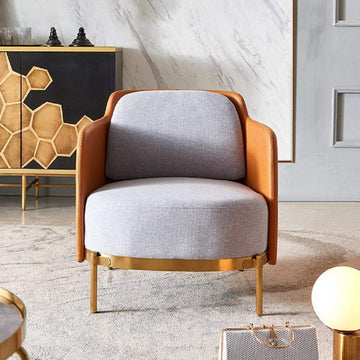 Modern Houndstooth Accent Chair Arm Chair with Linen Upholstery for Living Room Style A-Richsoul-Chairs & Recliners,Furniture,Living Room Furniture